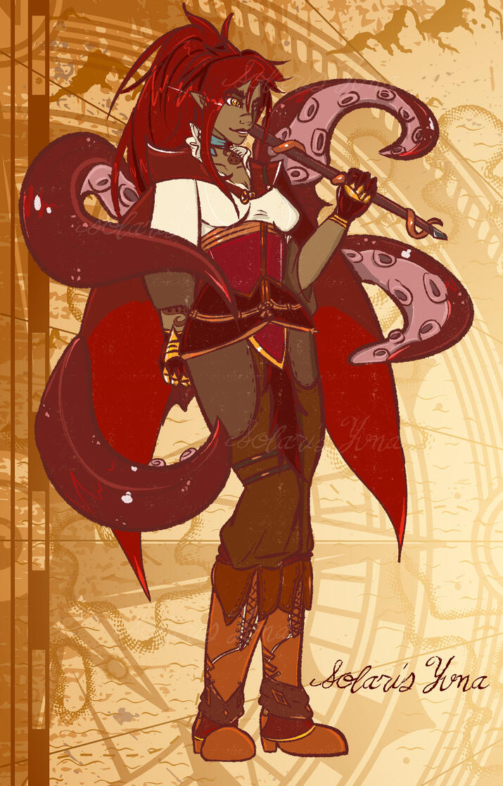 Concept art of persona SolarisYuna upcoming vtuber.