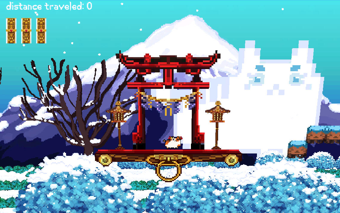 Landing splash for Winter journey in the game NekoMiko.